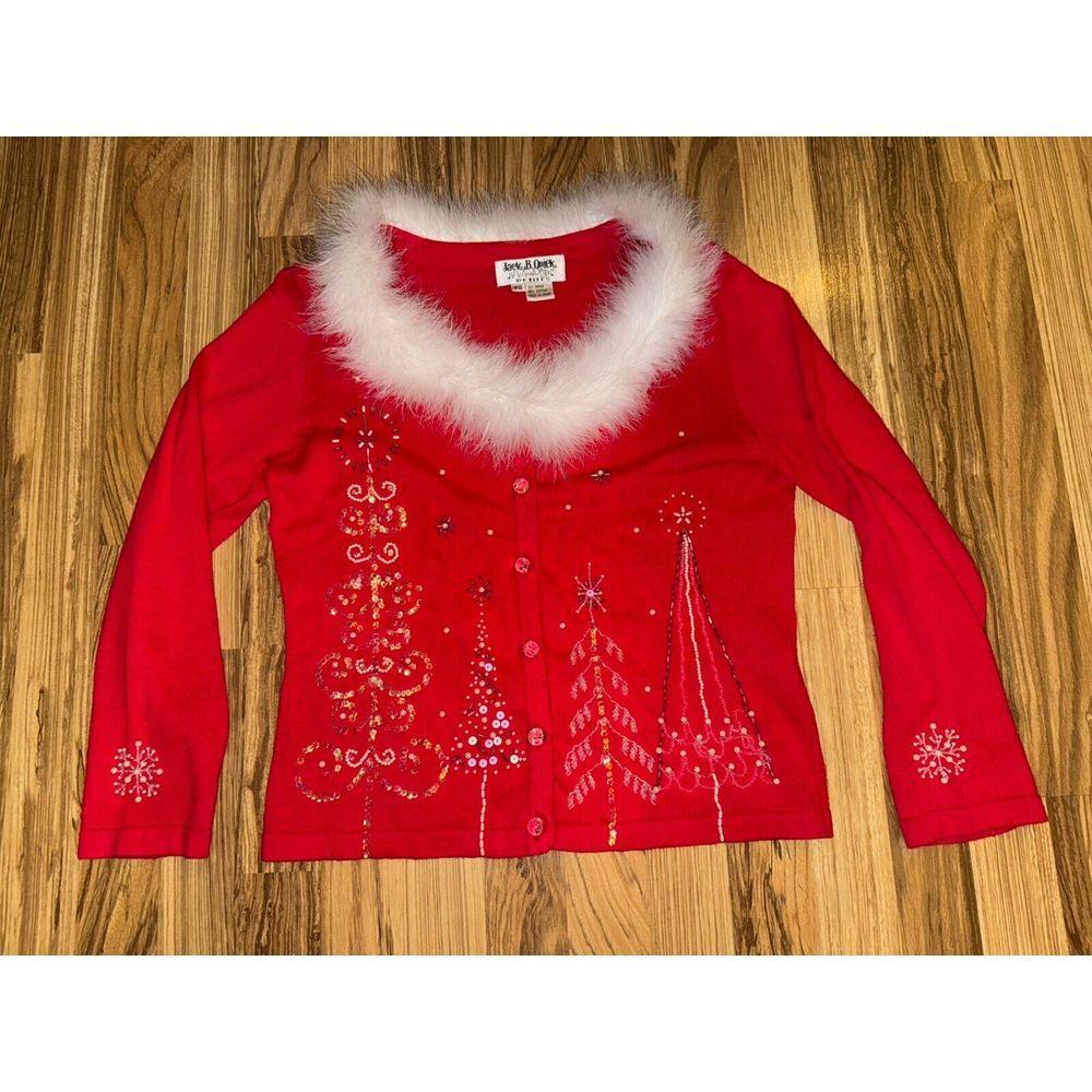 Jack B Quick Christmas Sweater Vintage Sexy Mrs Clause Santa Mohair Petite Small